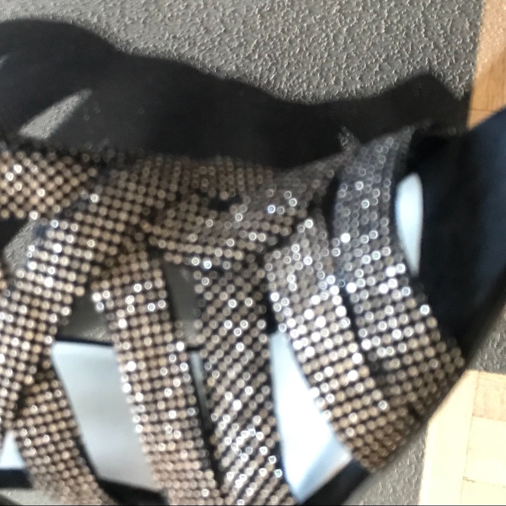 Karen Walker NEW Strappy Metallic Heels Stiletto 7 - Picture 4 of 5
